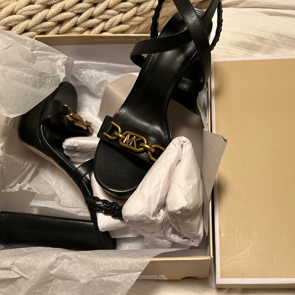 Michael Kors Kailey Embellished Leather Platform Sandal